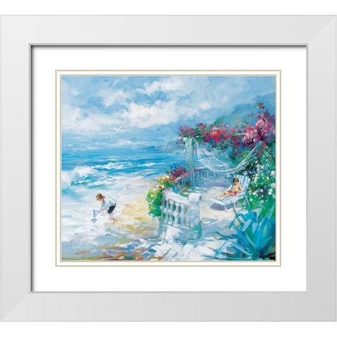 Tranquillity White Modern Wood Framed Art Print with Double Matting by Haenraets, Willem