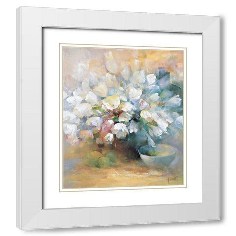 Sparkling white tulips I White Modern Wood Framed Art Print with Double Matting by Haenraets, Willem