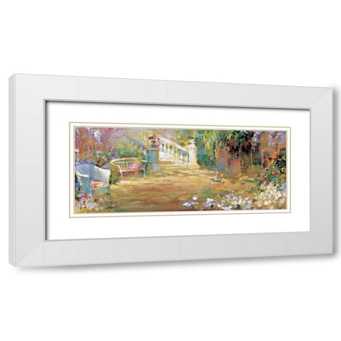 Romantic court White Modern Wood Framed Art Print with Double Matting by Haenraets, Willem