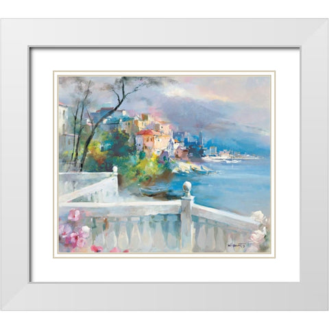 Staring at the distance White Modern Wood Framed Art Print with Double Matting by Haenraets, Willem