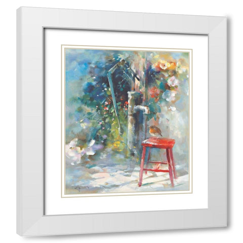 Silent garden White Modern Wood Framed Art Print with Double Matting by Haenraets, Willem