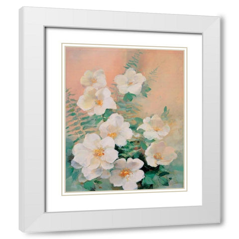 Shiny I White Modern Wood Framed Art Print with Double Matting by Haenraets, Willem
