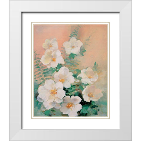 Shiny I White Modern Wood Framed Art Print with Double Matting by Haenraets, Willem