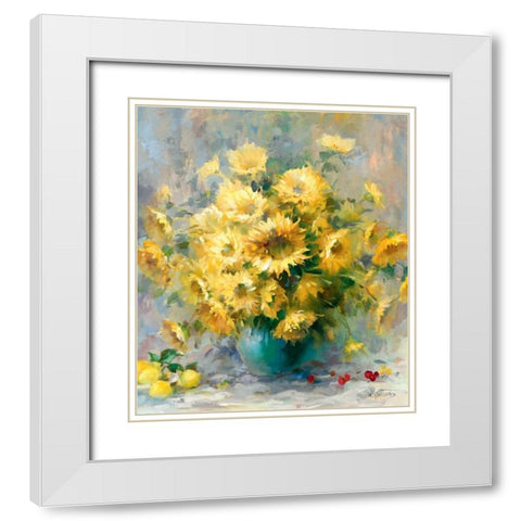 Shiny VI White Modern Wood Framed Art Print with Double Matting by Haenraets, Willem