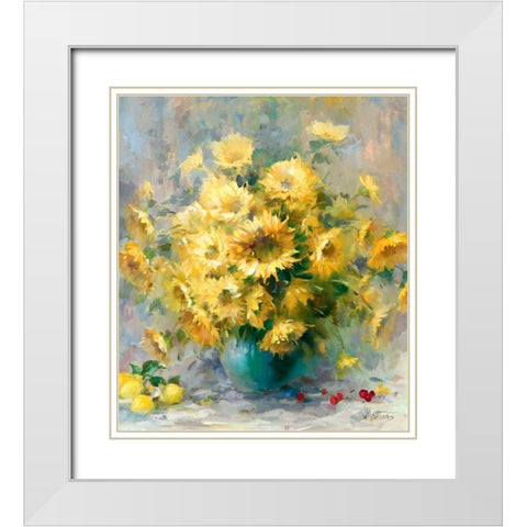 Shiny VI White Modern Wood Framed Art Print with Double Matting by Haenraets, Willem