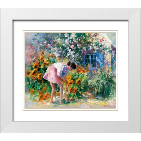 Romantica uno White Modern Wood Framed Art Print with Double Matting by Haenraets, Willem