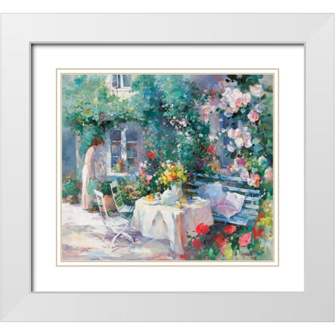 Romantico two White Modern Wood Framed Art Print with Double Matting by Haenraets, Willem