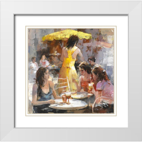 Market White Modern Wood Framed Art Print with Double Matting by Haenraets, Willem
