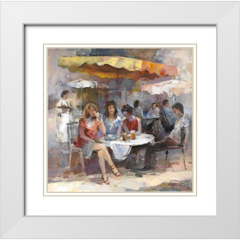 Market White Modern Wood Framed Art Print with Double Matting by Haenraets, Willem
