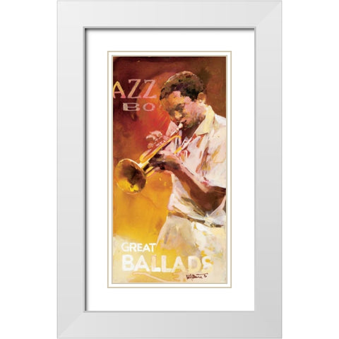 Jazz 1 White Modern Wood Framed Art Print with Double Matting by Haenraets, Willem