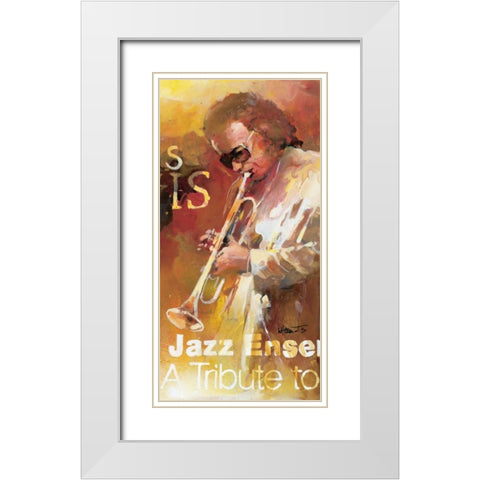 Jazz 3 White Modern Wood Framed Art Print with Double Matting by Haenraets, Willem