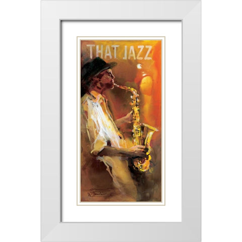 Jazz 4 White Modern Wood Framed Art Print with Double Matting by Haenraets, Willem