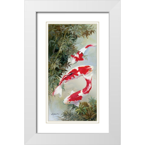 Koi 1 White Modern Wood Framed Art Print with Double Matting by Haenraets, Willem