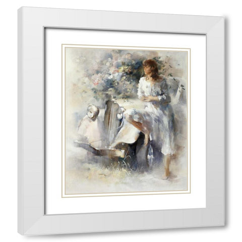 Nostalgi White Modern Wood Framed Art Print with Double Matting by Haenraets, Willem