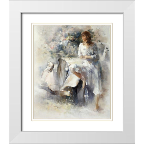 Nostalgi White Modern Wood Framed Art Print with Double Matting by Haenraets, Willem