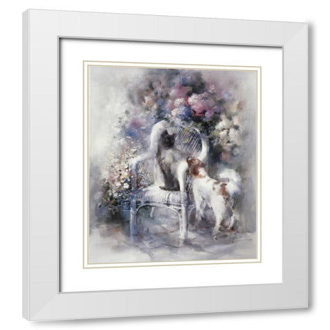 Friendship White Modern Wood Framed Art Print with Double Matting by Haenraets, Willem