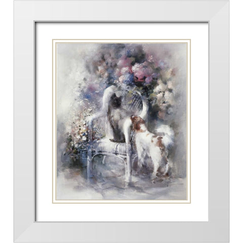 Friendship White Modern Wood Framed Art Print with Double Matting by Haenraets, Willem