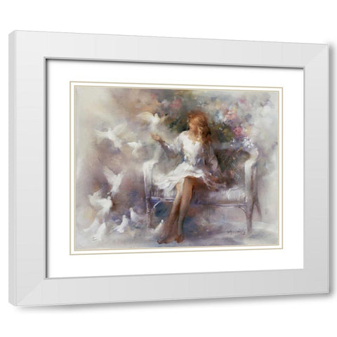 White dreams White Modern Wood Framed Art Print with Double Matting by Haenraets, Willem