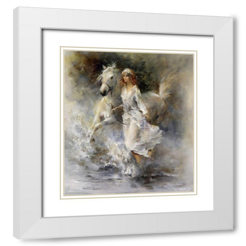 Cool breeze White Modern Wood Framed Art Print with Double Matting by Haenraets, Willem