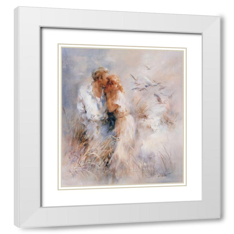 Close Harmony White Modern Wood Framed Art Print with Double Matting by Haenraets, Willem
