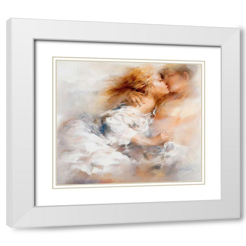 Passionate White Modern Wood Framed Art Print with Double Matting by Haenraets, Willem