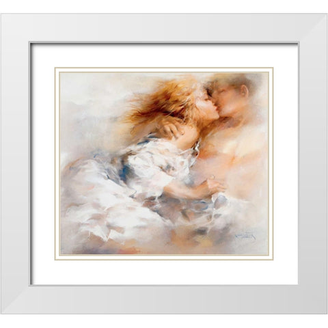 Passionate White Modern Wood Framed Art Print with Double Matting by Haenraets, Willem