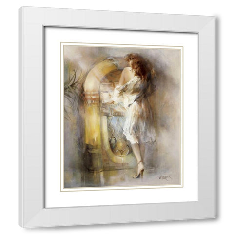 Lost in time White Modern Wood Framed Art Print with Double Matting by Haenraets, Willem