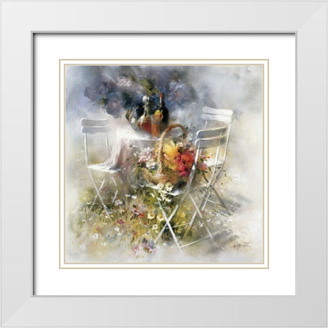 Invitation White Modern Wood Framed Art Print with Double Matting by Haenraets, Willem