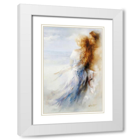 Together White Modern Wood Framed Art Print with Double Matting by Haenraets, Willem