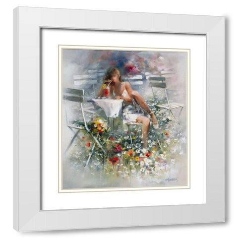 Aperitif White Modern Wood Framed Art Print with Double Matting by Haenraets, Willem