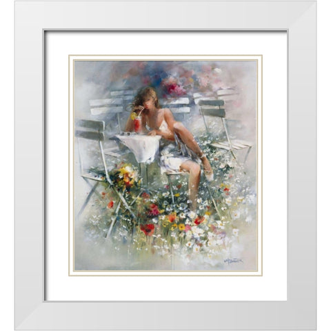 Aperitif White Modern Wood Framed Art Print with Double Matting by Haenraets, Willem