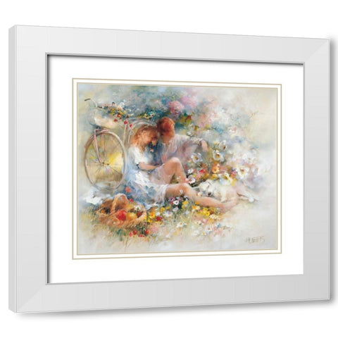 Trip in spring White Modern Wood Framed Art Print with Double Matting by Haenraets, Willem