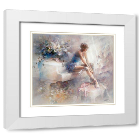 Melodies White Modern Wood Framed Art Print with Double Matting by Haenraets, Willem