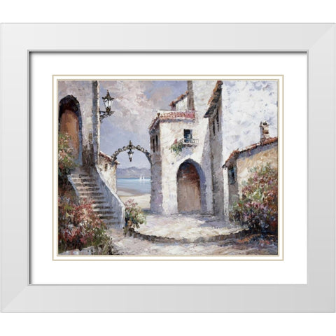 By the sea White Modern Wood Framed Art Print with Double Matting by Roelofs, Wouter