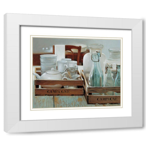 Glass White Modern Wood Framed Art Print with Double Matting by Roelofs, Wouter