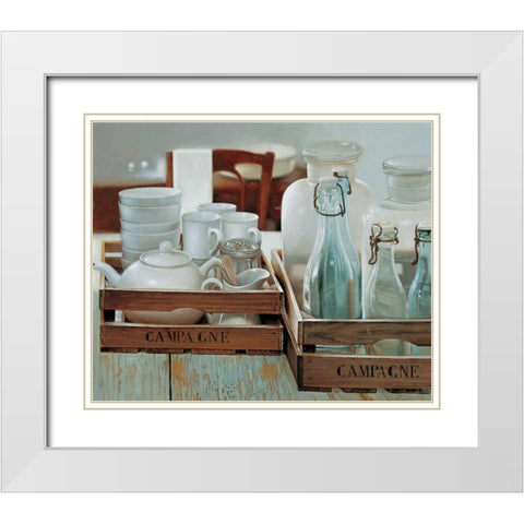 Glass White Modern Wood Framed Art Print with Double Matting by Roelofs, Wouter