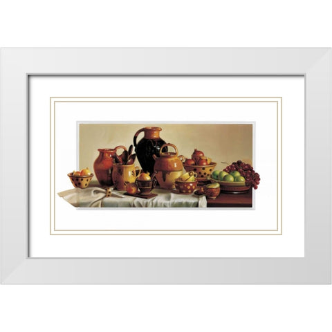 Back to history White Modern Wood Framed Art Print with Double Matting by Roelofs, Wouter