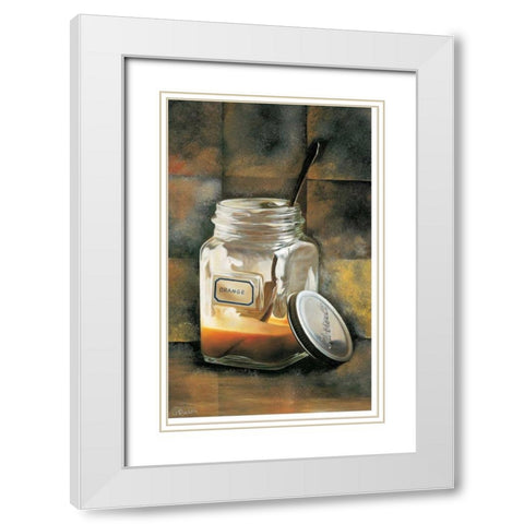 Orange White Modern Wood Framed Art Print with Double Matting by Roelofs, Wouter