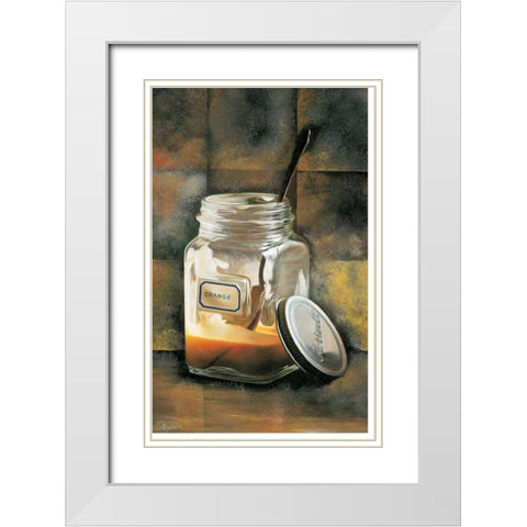 Orange White Modern Wood Framed Art Print with Double Matting by Roelofs, Wouter