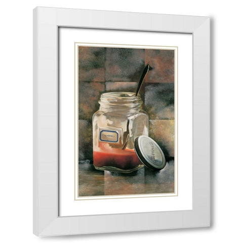 Strawberry White Modern Wood Framed Art Print with Double Matting by Roelofs, Wouter