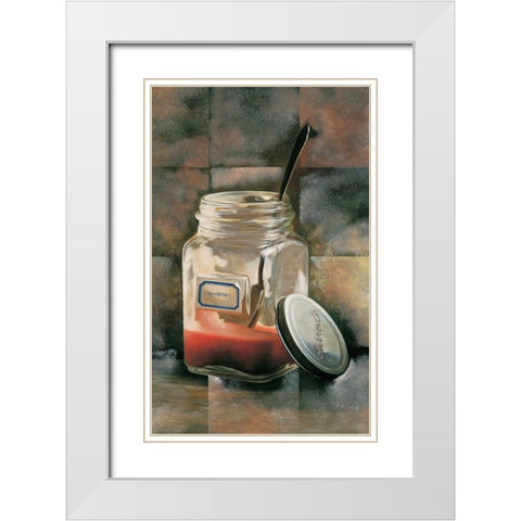 Strawberry White Modern Wood Framed Art Print with Double Matting by Roelofs, Wouter