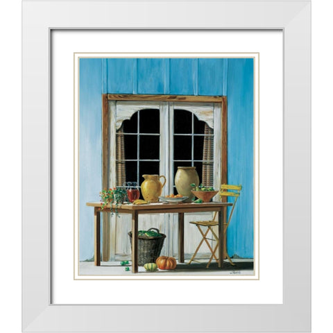 Looking forward to summer White Modern Wood Framed Art Print with Double Matting by Roelofs, Wouter
