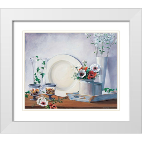 Climbing ivy I White Modern Wood Framed Art Print with Double Matting by Roelofs, Wouter