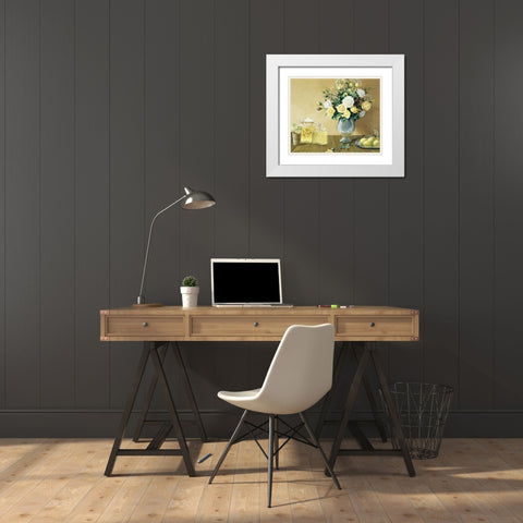 Lemon tea White Modern Wood Framed Art Print with Double Matting by Roelofs, Wouter
