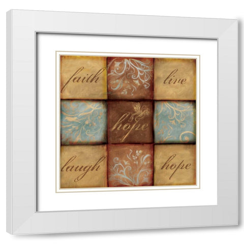 WORDS OF INSPIRATION HOPE White Modern Wood Framed Art Print with Double Matting by Artique Studio