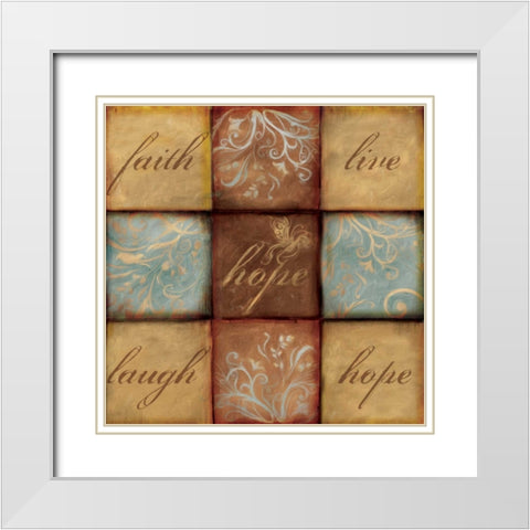 WORDS OF INSPIRATION HOPE White Modern Wood Framed Art Print with Double Matting by Artique Studio
