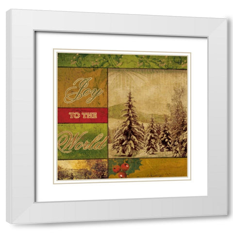 JOY TO THE WORLD II White Modern Wood Framed Art Print with Double Matting by Artique Studio