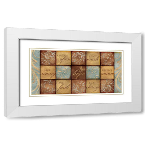 WORDS OF INSPIRATION White Modern Wood Framed Art Print with Double Matting by Artique Studio