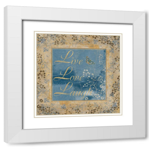 LIVE LOVE LAUGH White Modern Wood Framed Art Print with Double Matting by Artique Studio