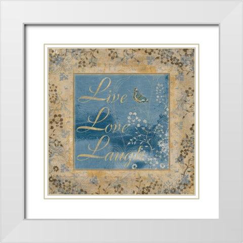 LIVE LOVE LAUGH White Modern Wood Framed Art Print with Double Matting by Artique Studio
